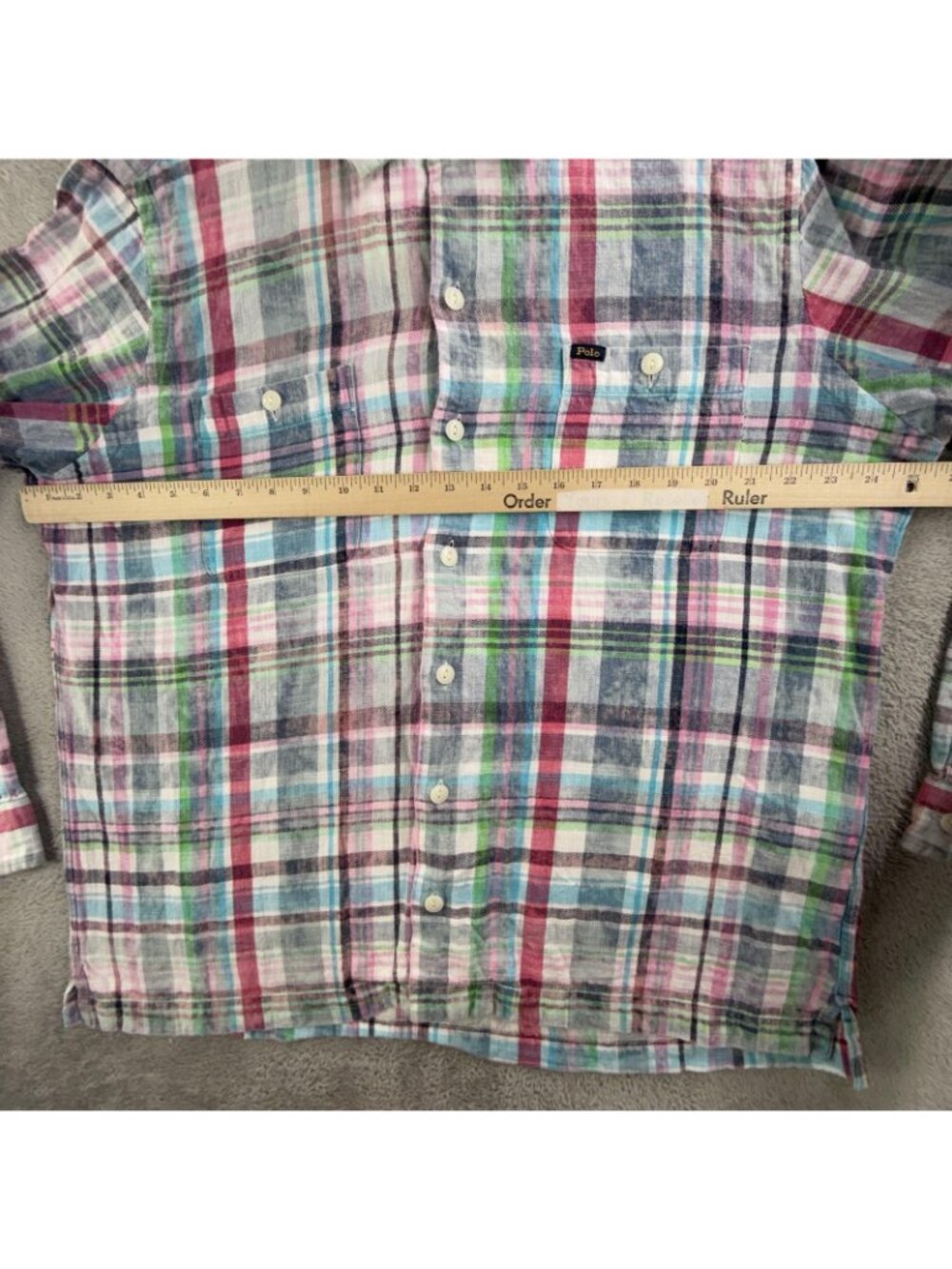 Polo Ralph Lauren Shirt Mens XL Multicolor Plaid Button Up Long Sleeve Classic - Picture 9 of 15